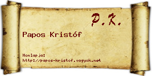 Papos Kristóf névjegykártya