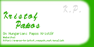 kristof papos business card