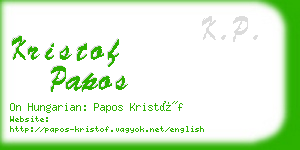 kristof papos business card